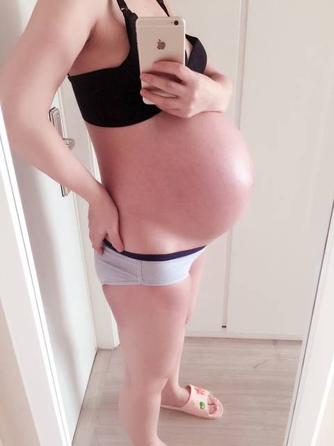 双胎肚子没长纹,体重增加40斤_孕33+5,打算37