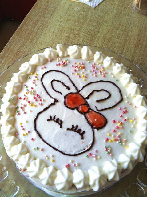 小兔生日蛋糕--宝贝妞生日快乐_小妞四周岁的