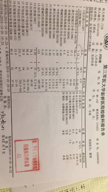 7个月的男宝,白细胞偏少,中性粒细胞绝对值偏