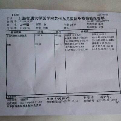 亲们,帮我看看昨天孕酮的结果是不是和参考值对得上,正常吗?