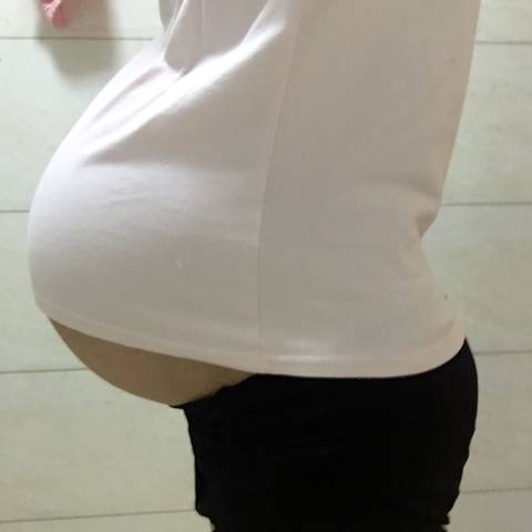 怀男宝5个月的肚型图图片